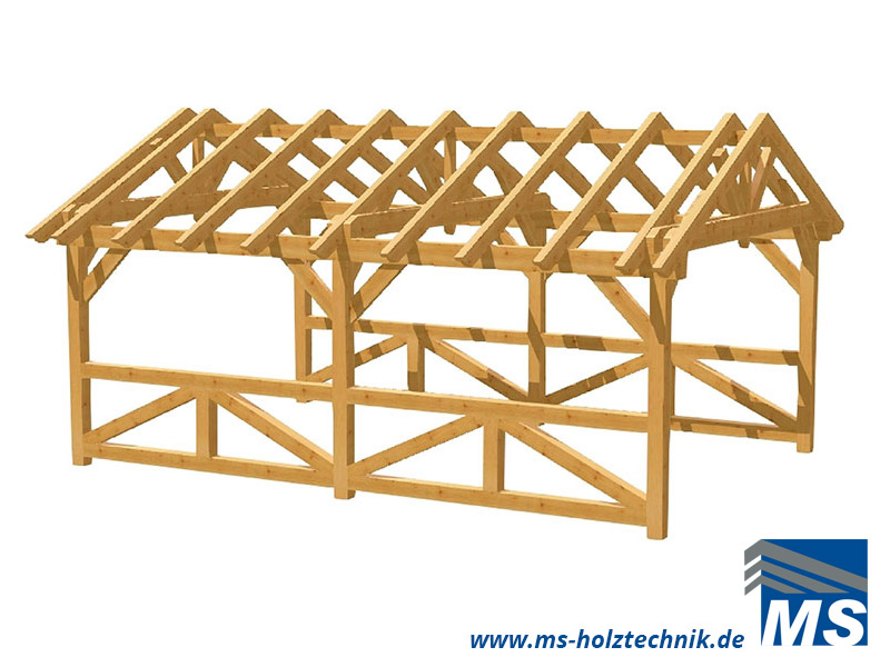 Carport-Bausatz für Selbstaufbau oder Montage durch MS Holztechnik ... Carport-Bausatz für Selbstaufbau oder Montage durch MS Holztechnik ...