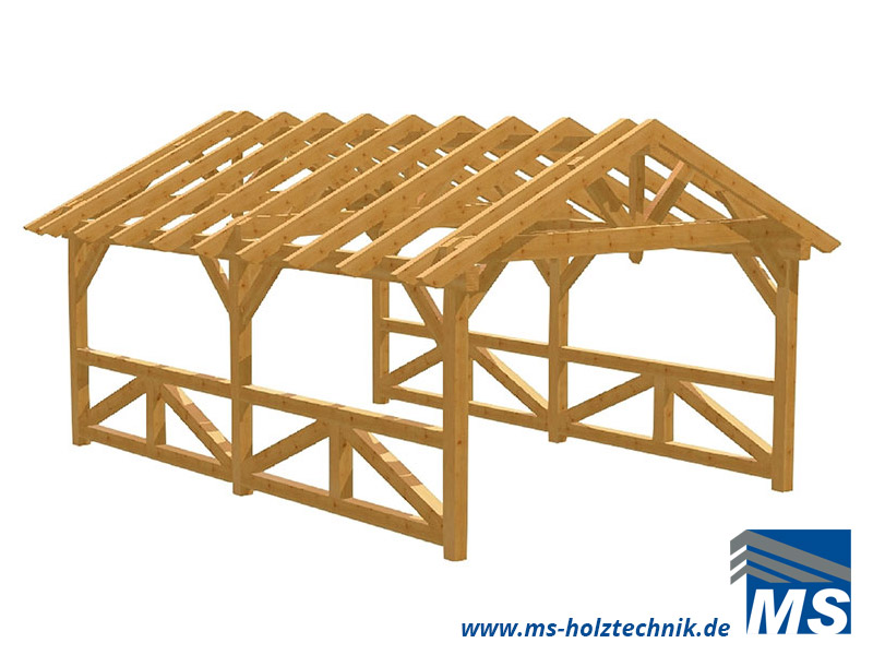 Carport-Bausatz für Selbstaufbau oder Montage durch MS Holztechnik ... Carport-Bausatz für Selbstaufbau oder Montage durch MS Holztechnik ...