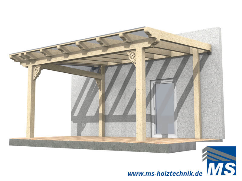 Terrassendach Bausatz TD04 02 - MS Holztechnik - Mathias Schmidt
